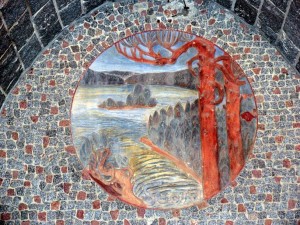 Мозаика при входе в отель