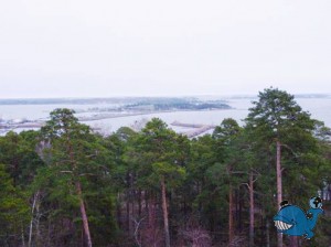 Морская школа провинции Кюменлаксо и вид на пролив Роченсалми